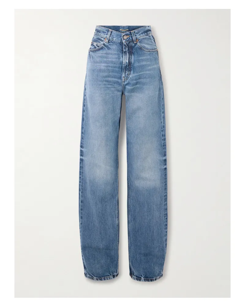Saint Laurent Hoch Sitzende Jeans Mit Weitem Bein - Blau Blau