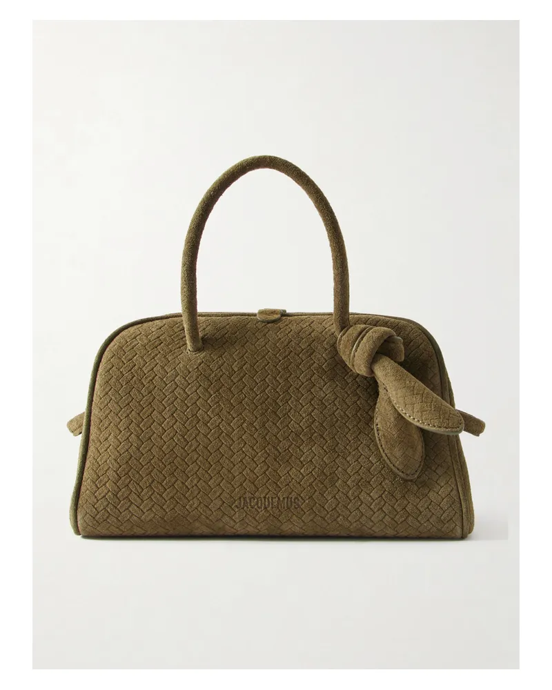 Jacquemus The Turismo Kleine Tote Aus Strukturiertem Veloursleder - Grün Grün