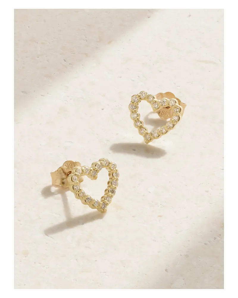 Jennifer Meyer Open Heart Ohrstecker Aus 18 Karat Gold Mit Diamanten Gold