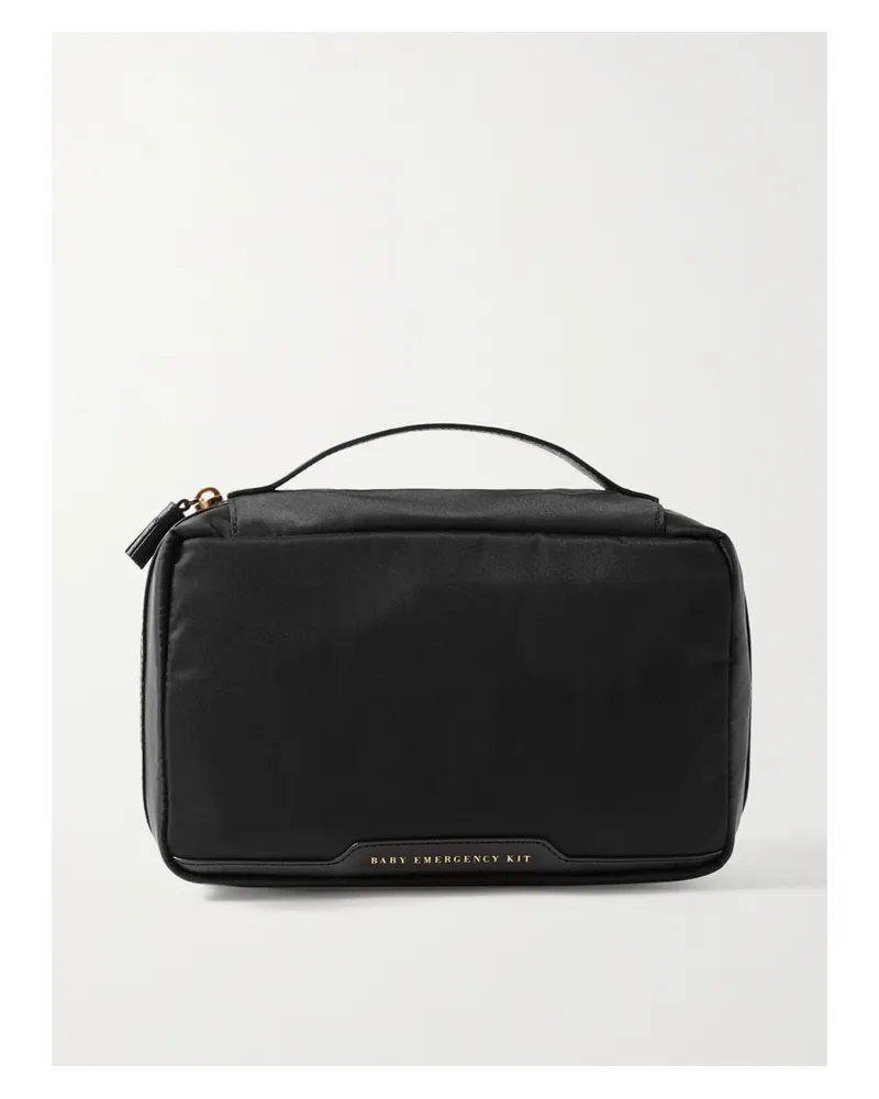 Anya Hindmarch Baby Emergency Kit Beutel Aus Shell Mit Lederbesätzen - Schwarz Schwarz