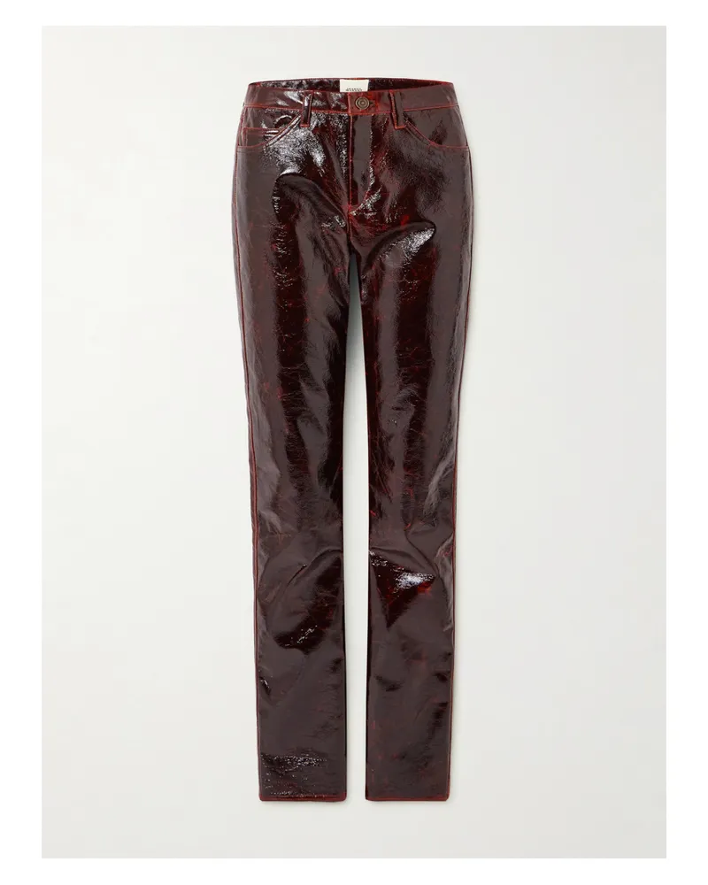 Isabel Marant Hose Mit Schmalem Bein Aus Vinyl Aus Einer Baumwollmischung In Knitteroptik - Burgunder Burgunder