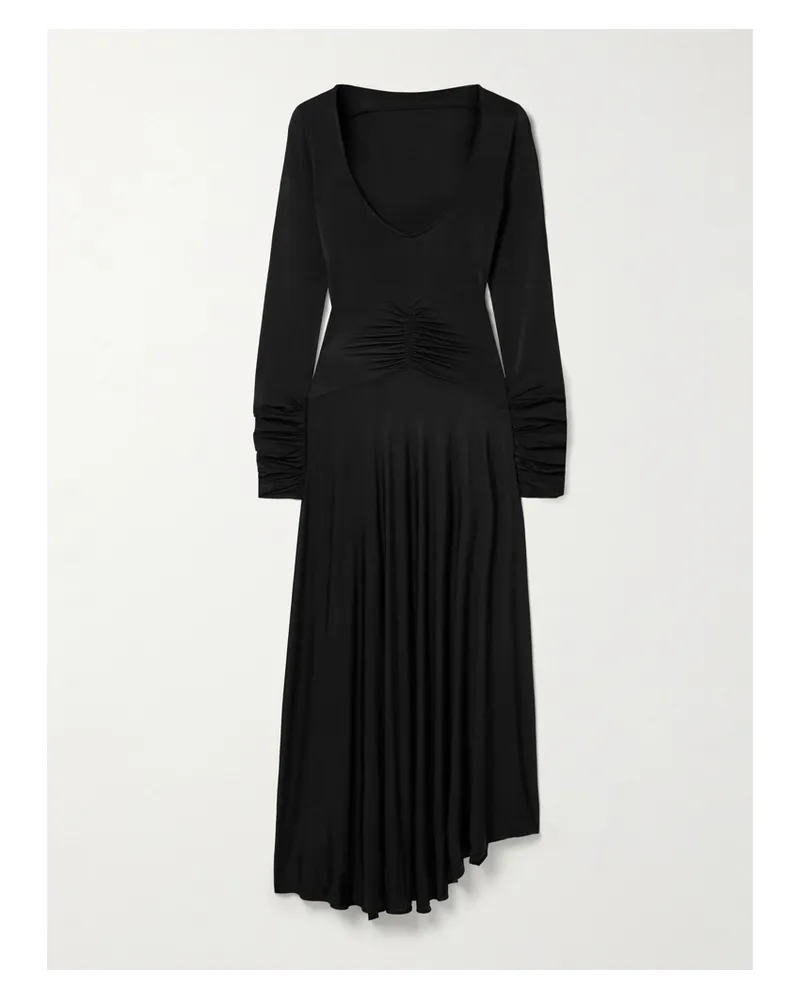 Acne Studios Maxikleid Aus Stretch-jersey Mit Raffungen - Schwarz Schwarz