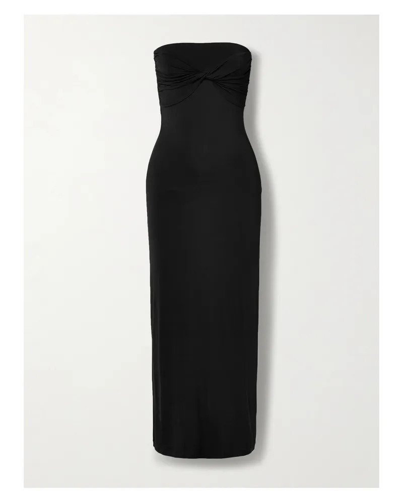 TOVE Cate Trägerloses Midikleid Aus Stretch-jersey Mit Twist-detail - Schwarz Schwarz