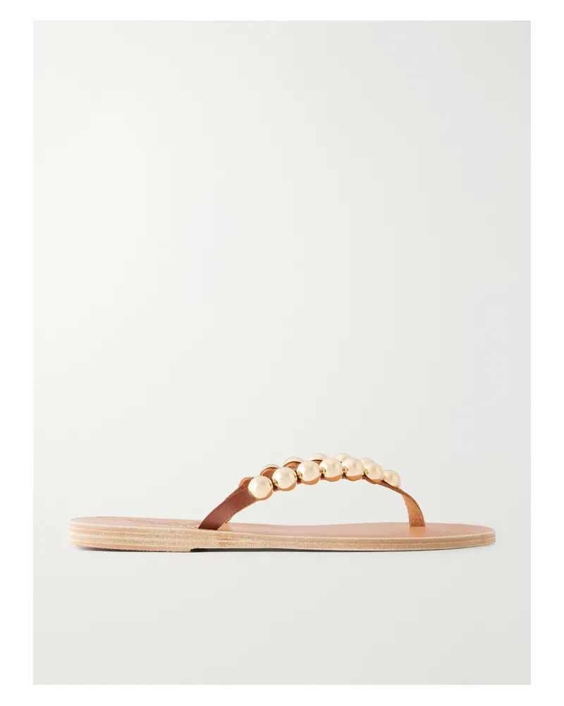 Ancient Greek Sandals Endoxi Studded Leather Sandals - Brown Brown