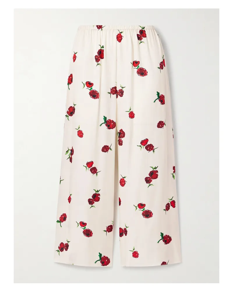 KHAITE Mindy Hose Mit Weitem Bein Aus- Bedrucktem Twill - Ecru Ecru
