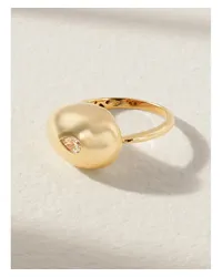 MATEO Water Droplet Ring aus 14 Karat  mit Diamant Gold