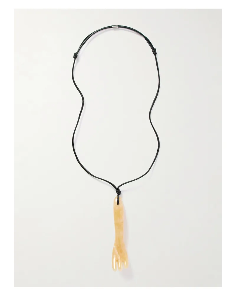 Christophe Lemaire Gua Sha Fork Kordelkette Mit Aragonit - Creme Creme