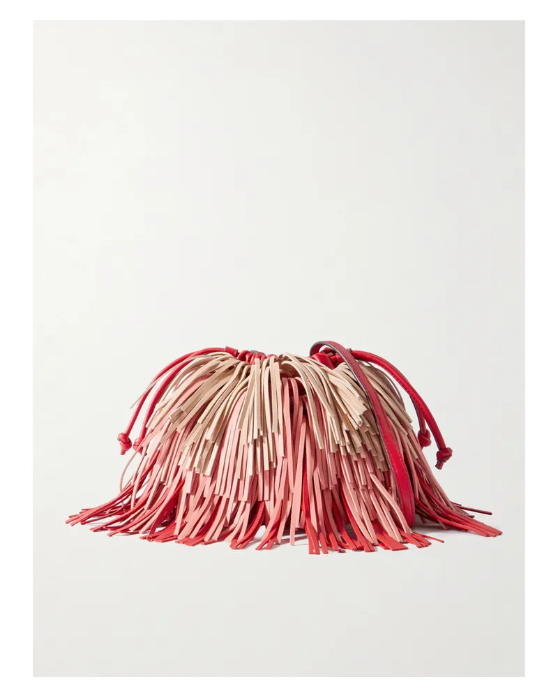 Zimmermann Schultertasche Aus Leder Mit Fransen - Pink Pink
