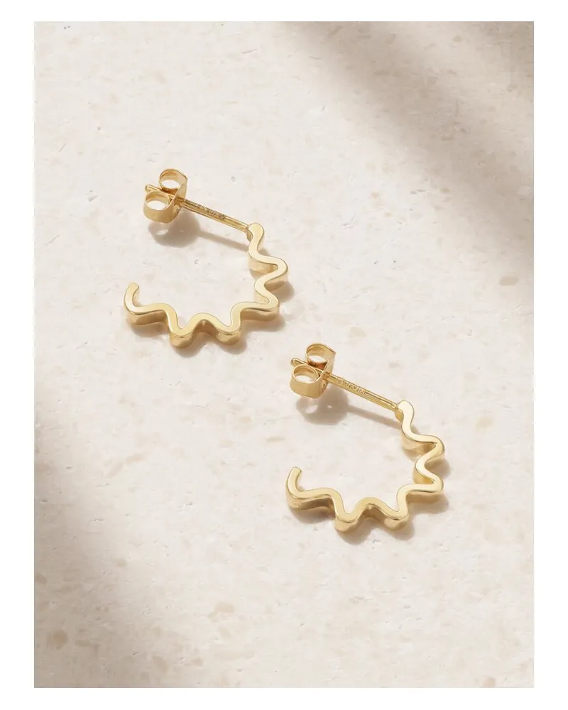 Stone & Strand Zig Zag Creolen Aus 10 karat Gold Gold