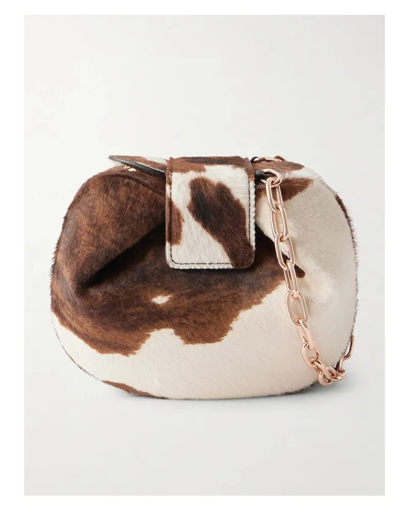 Gabriela Hearst Soft Demi Cow-print Calf Hair Clutch - Brown Brown