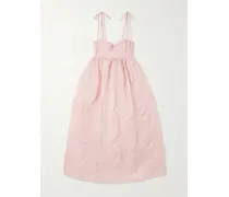 Alena Jacquard Midi Dress - Pink