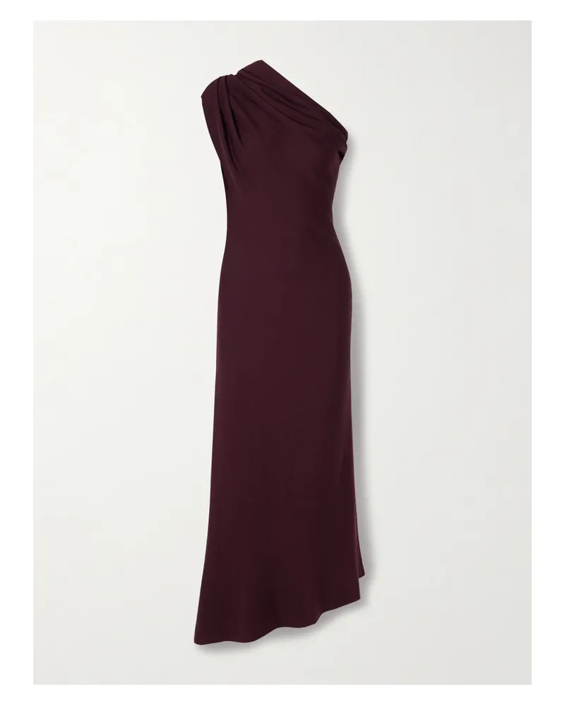 KHAITE Coast One-shoulder Wool-blend Maxi Dress - Burgundy Burgundy