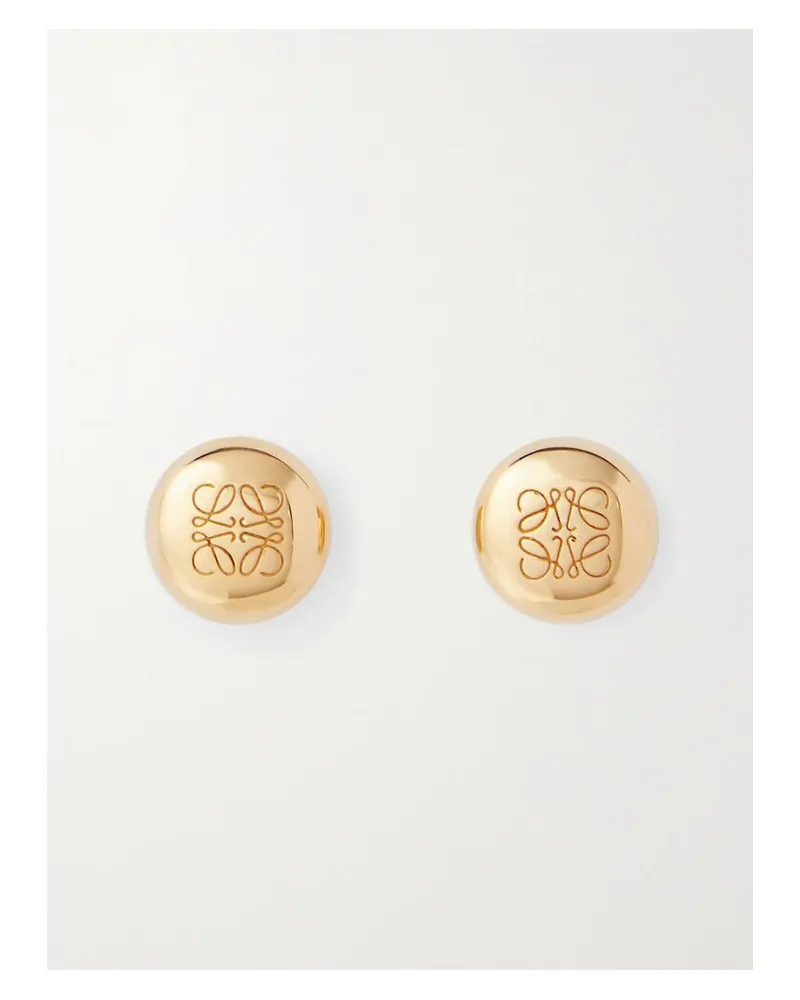 Loewe Anagram Pebble Vergoldete Ohrstecker Gold