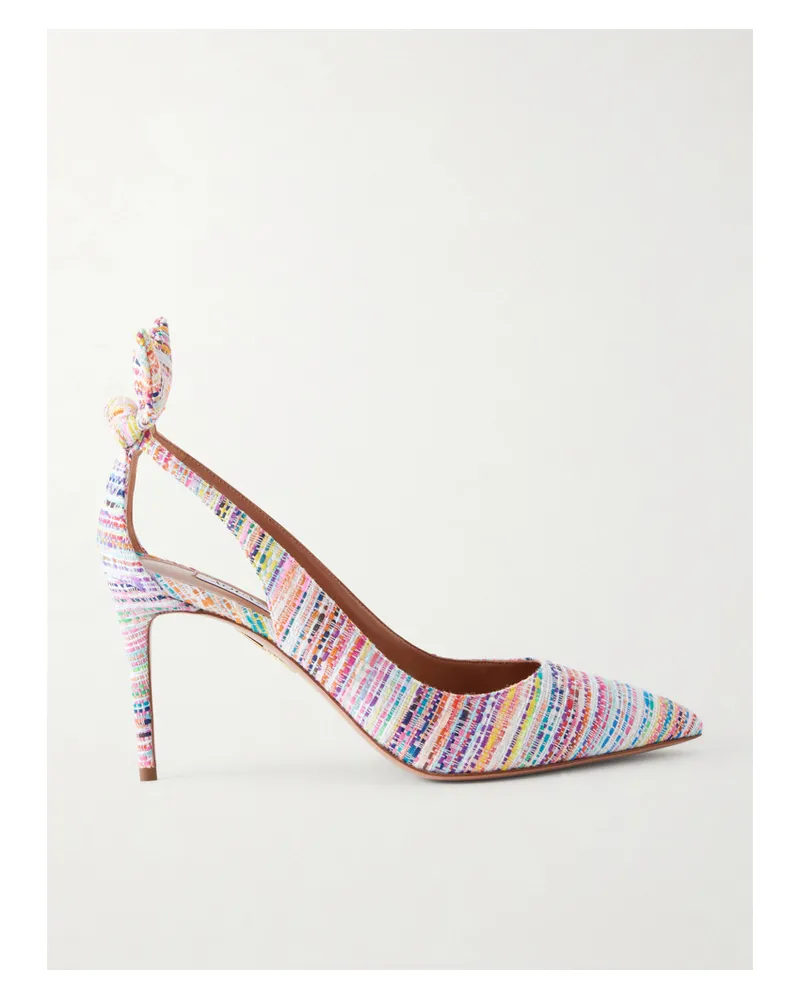 Aquazzura Bow-embellished Tweed Pumps - Multi Multi