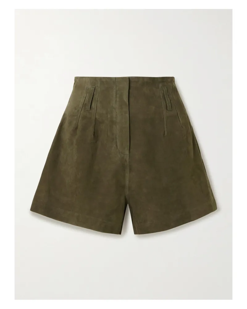 FRANKIE Shop Lise Shorts Aus Veloursleder - Grün Grün