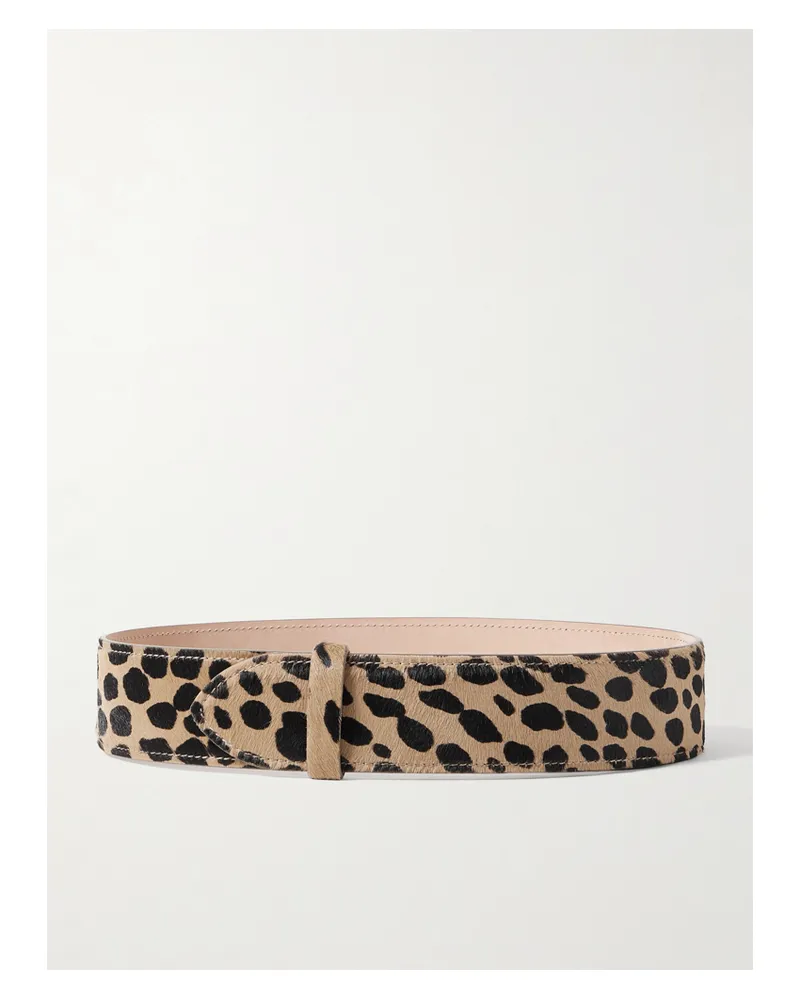 KHAITE Theo Leopard-print Calf Hair Waist Belt - Animal Print Animal