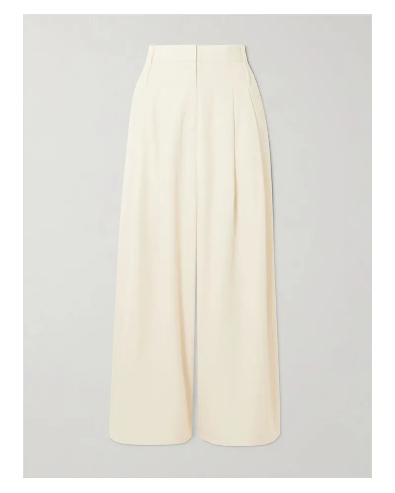 St. Agni Double Loop Bundfaltenhose Mit Weitem Bein Aus Crêpe - Creme Creme