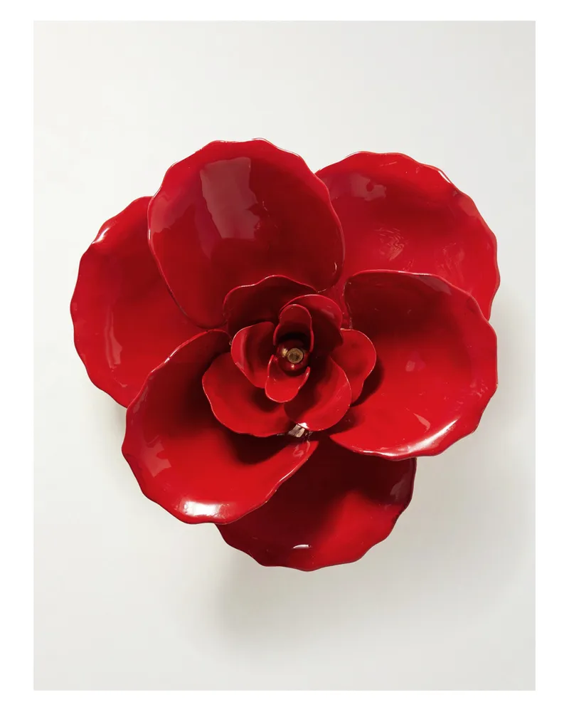 Jennifer Behr Chaya Gold-plated And Enamel Brooch - Red Red