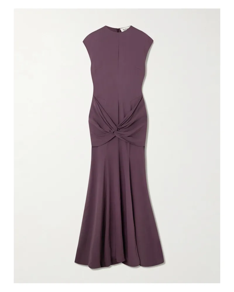 TOVE Ames Knotted Draped Stretch-jersey Maxi Dress - Purple Purple