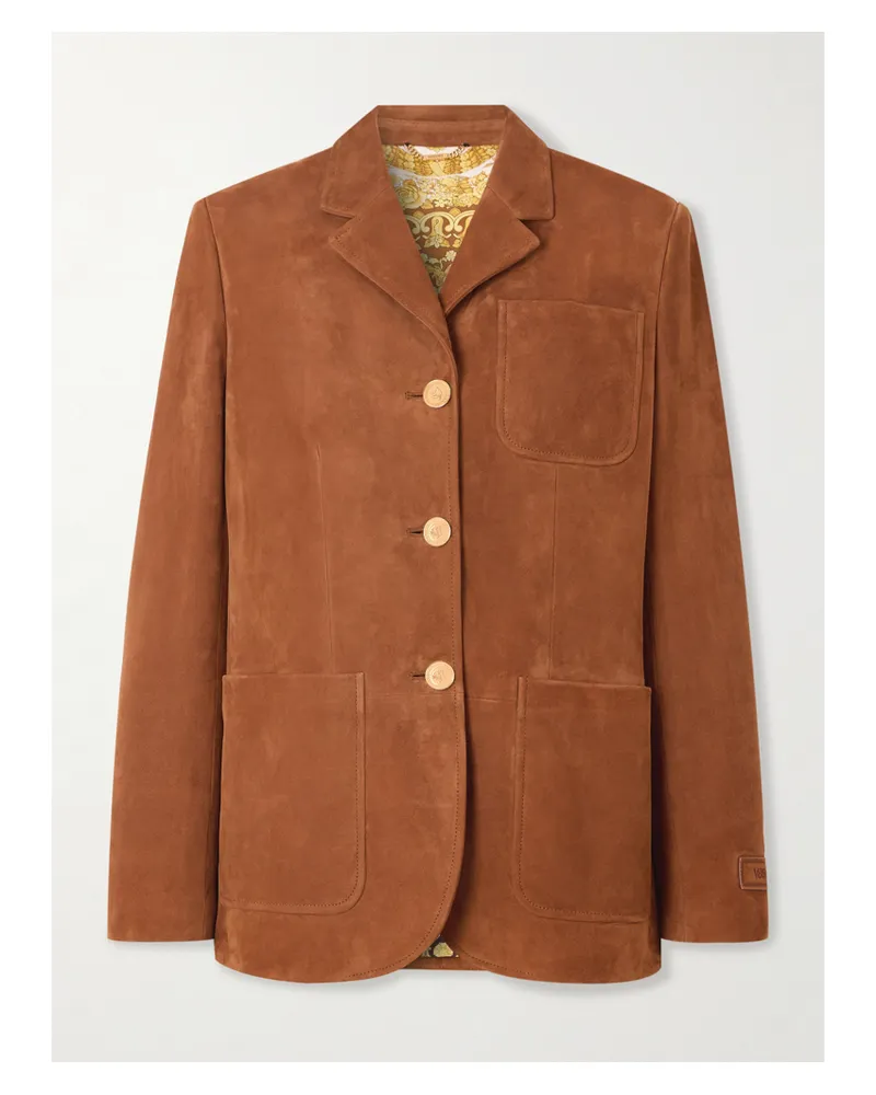 Versace Blazer Aus Veloursleder - Braun Braun