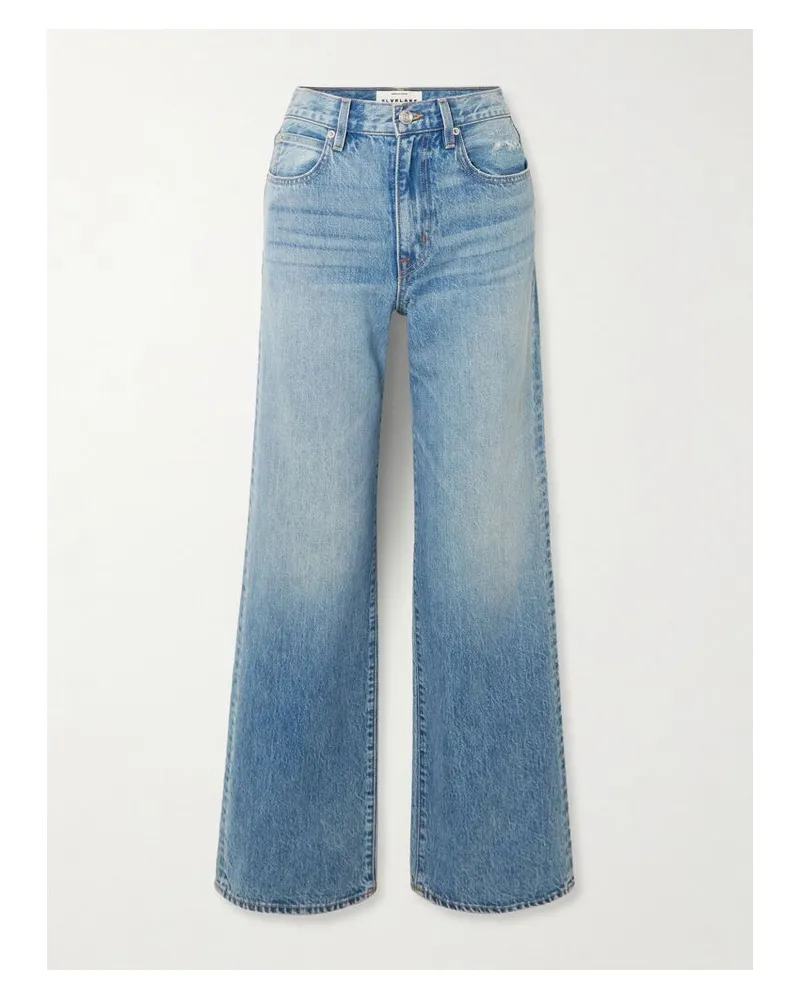 SLVRLAKE Grace Halbhohe Jeans Mit Weitem Bein Und Fransen - Blau Blau