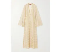 Mare Strandkleid Aus Häkelstrick In Metallic-optik - Gold