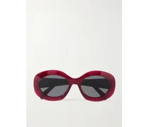 Triomphe Oversized Round-frame Acetate Sunglasses - Red