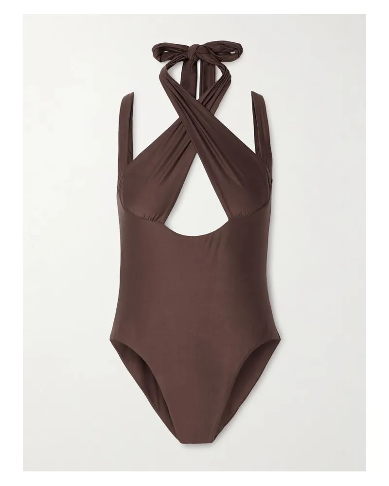 Kiki De Montparnasse La Sirene Neckholder-badeanzug - Braun Braun