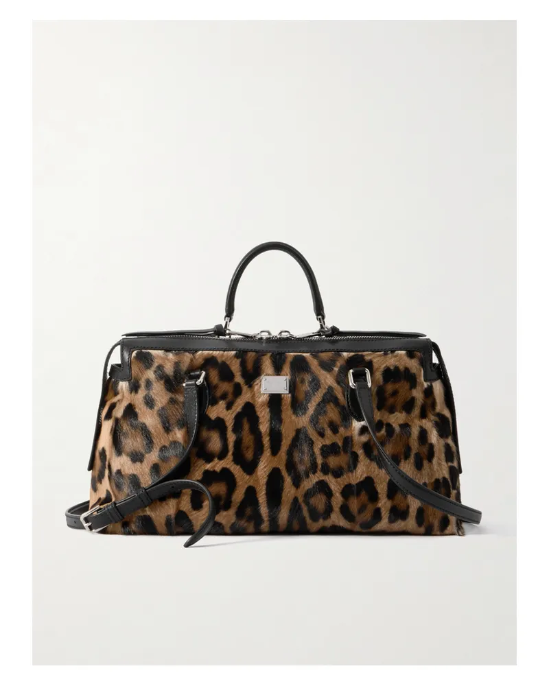 Dolce & Gabbana Rumble Schultertasche Aus Kalbshaar Mit Leopardenprint Und Lederbesätzen - Animal-Print Animal-print