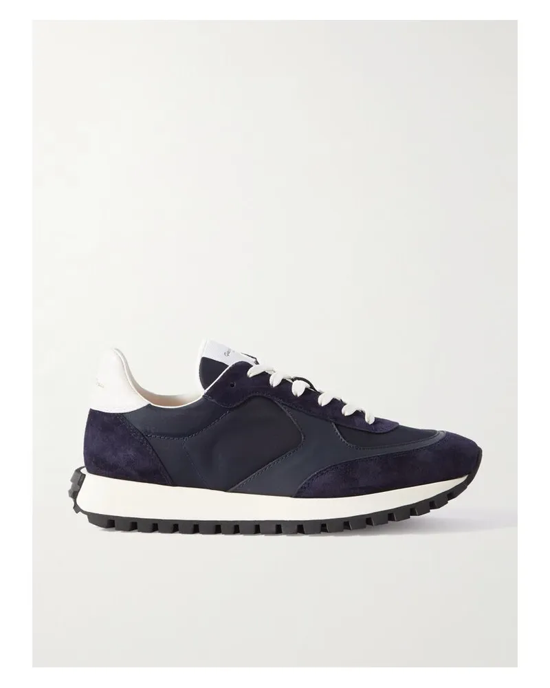 Gianvito Rossi Gravel Sneakers Aus Veloursleder, Leder Und Shell - Blau Blau