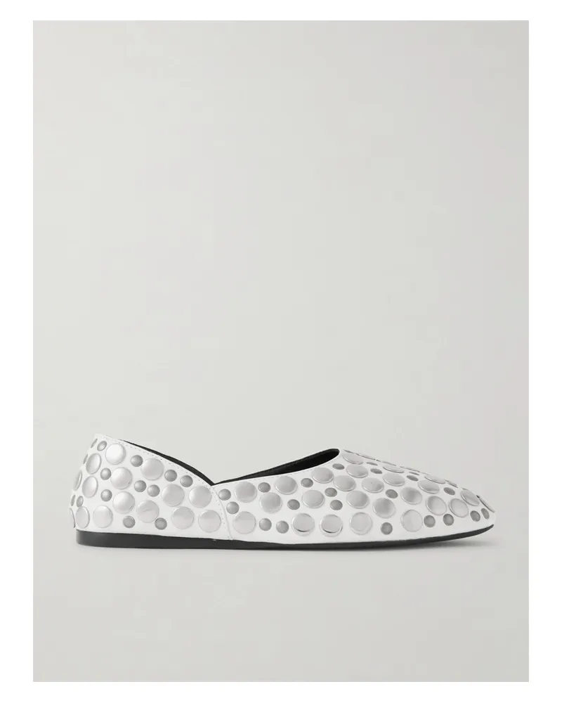 KHAITE Jane Studded Leather Flats - White White