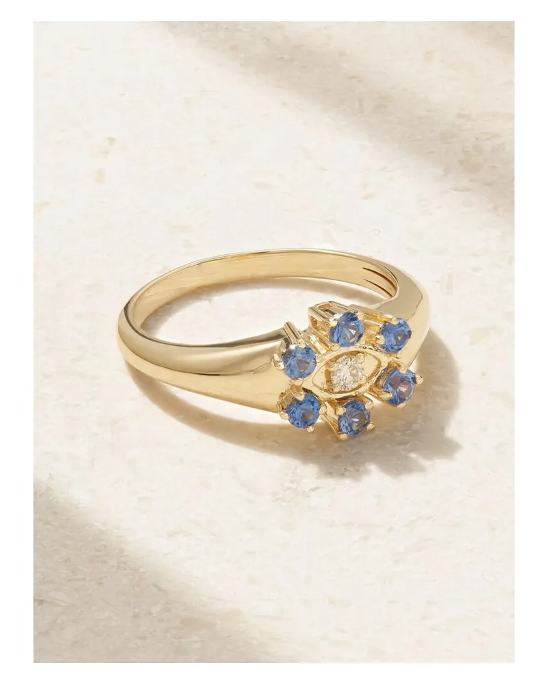 Sydney Evan Marquis Eye Ring Aus 14 Karat Gold Mit Saphiren Und Diamanten Gold