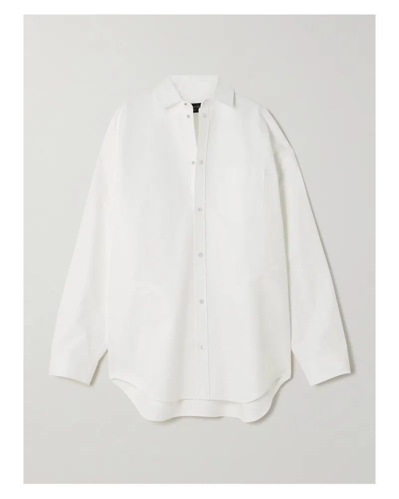 Balenciaga Oversized-hemd aus Baumwollpopeline Weiß