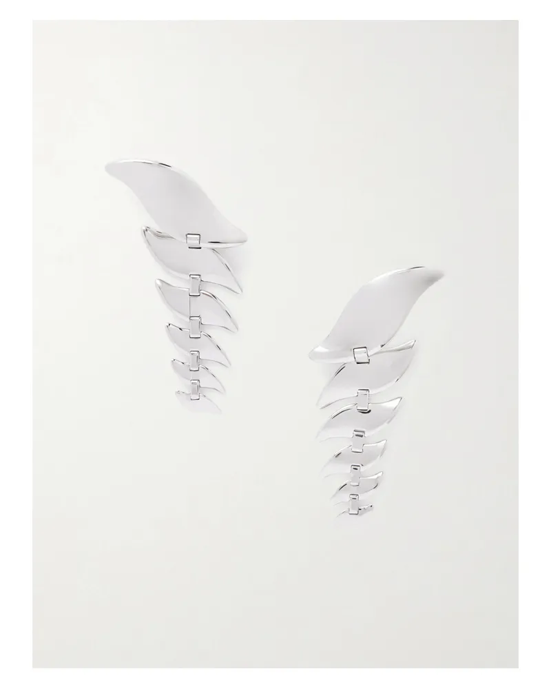 KHAITE Leaf Silver-tone Earrings Silver