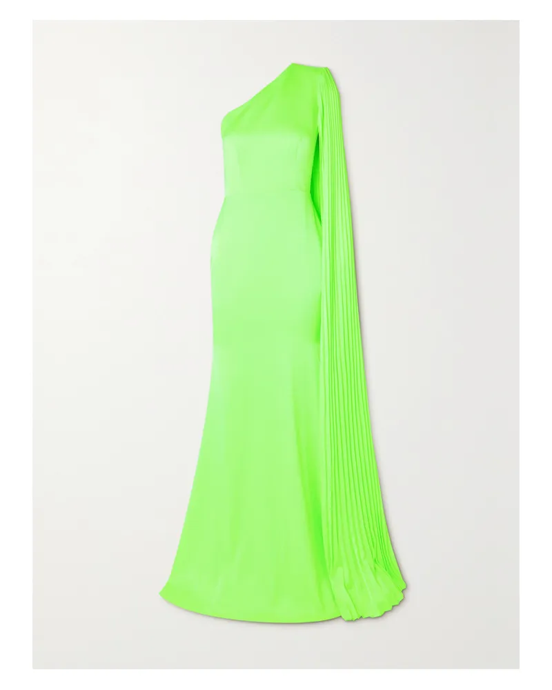 Alex Perry Ericka Asymmetrische Robe Aus Glänzendem Crêpe Mit Plissee - Gelb Gelb