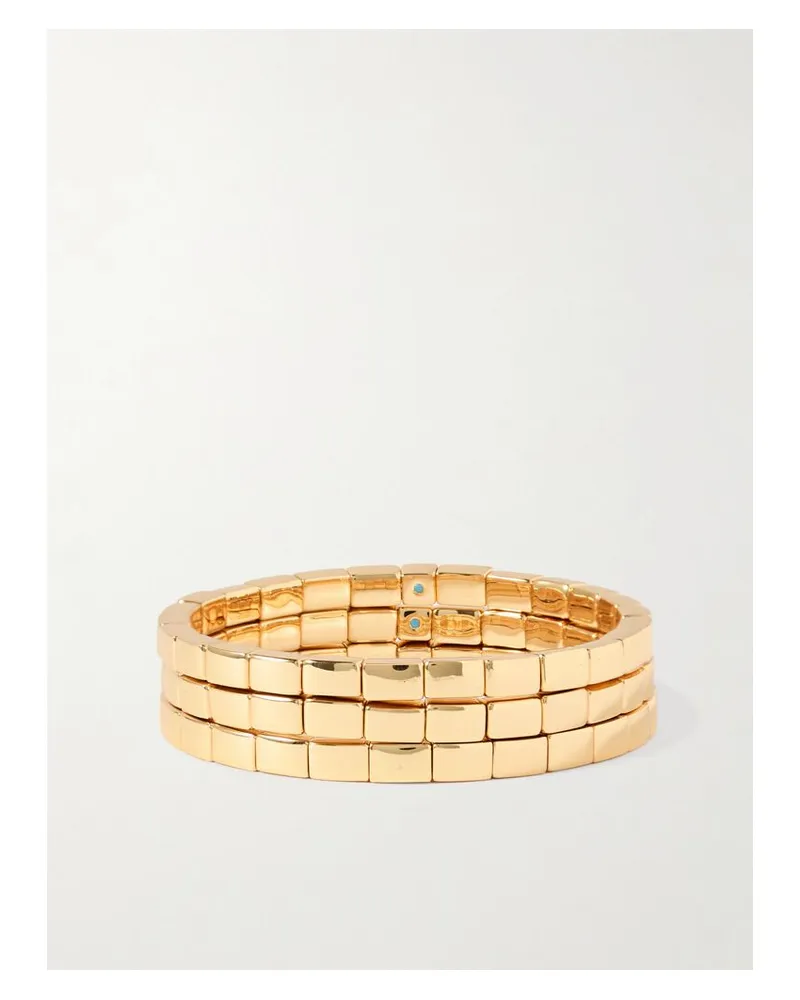 Roxanne Assoulin Level Up Set Aus Drei Goldfarbenen Armbändern Gold