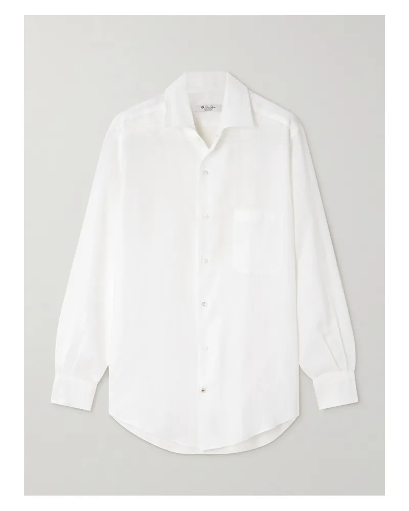 Loro Piana André Leinenhemd - Weiß Weiß