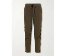 Cotton-blend Twill Track Pants - Green