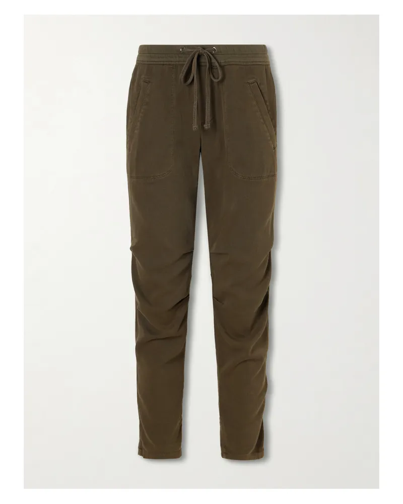 James Perse Cotton-blend Twill Track Pants - Green Green