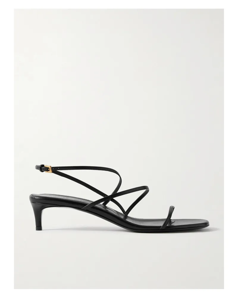 KHAITE Loop Leather Sandals - Black Black