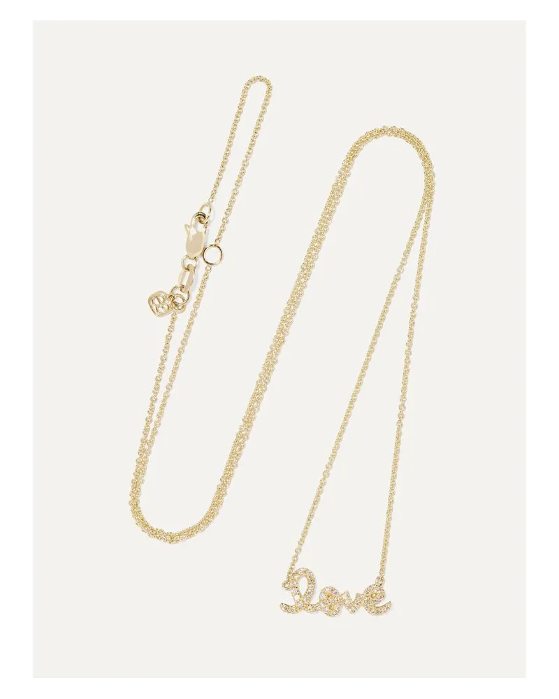 Sydney Evan Love Kette Aus 14 Karat Gold Mit Diamanten Gold