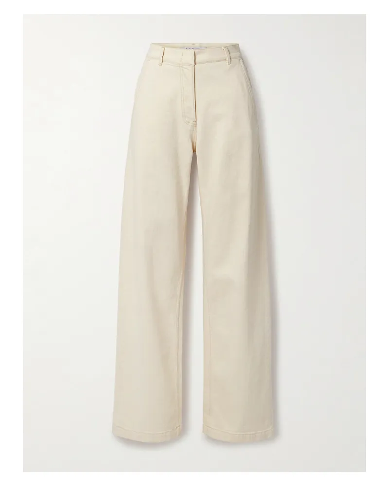 Another Tomorrow Hoch Sitzende Jeans Mit Geradem Bein Aus Bio-denim - Ecru Ecru