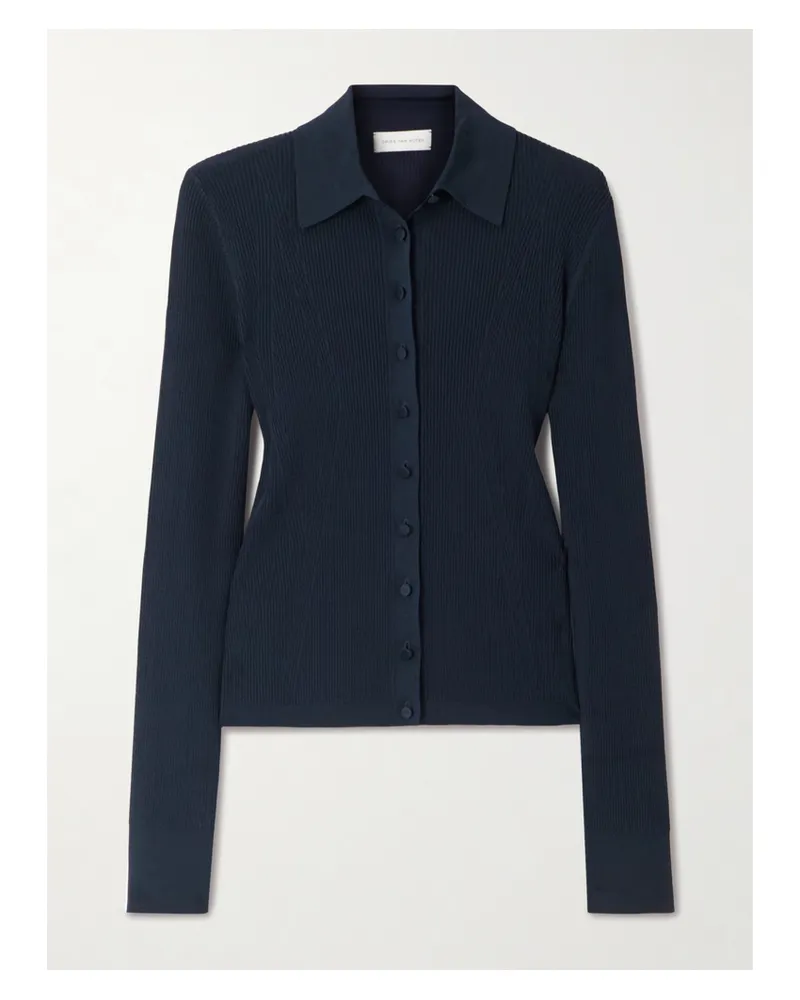 Dries van Noten Cardigan Aus Rippstrick - Blau Blau