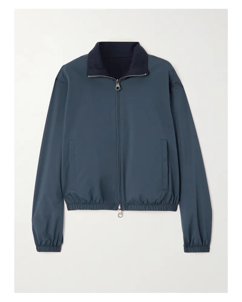 Loro Piana Reversible Shell And Cashmere Bomber Jacket - Blue Blue