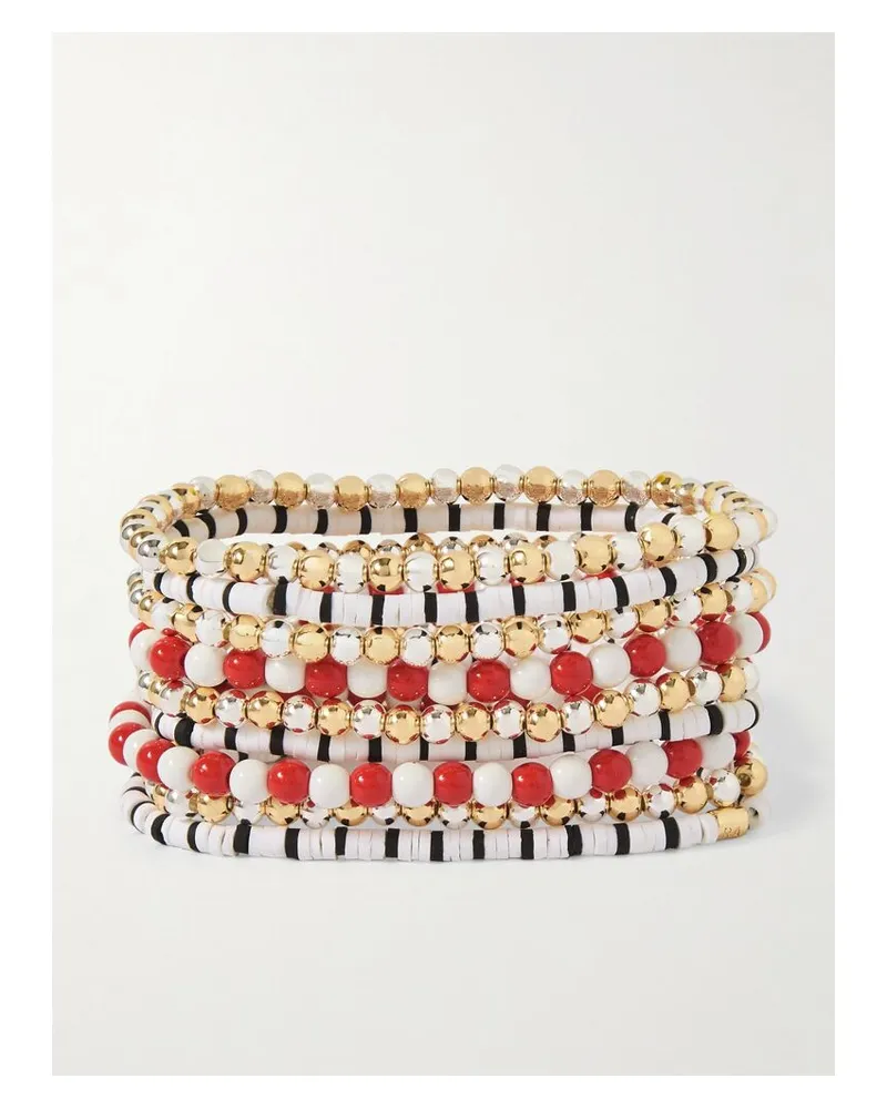 Roxanne Assoulin A Walk On The Beach Set Aus Neun Armbändern Mit Emaille Und Gold- Sowie Silberfarbenen Details - Mehrfarbig Mehrfarbig