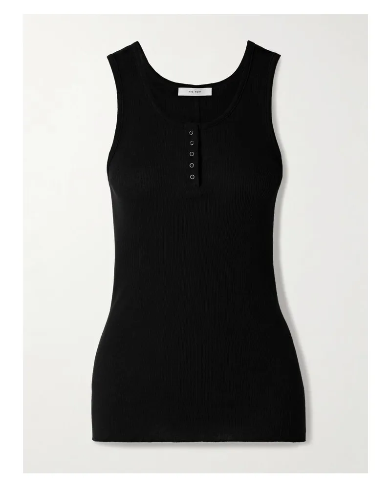 The Row Mansel Tanktop Aus Einer Gerippten Baumwollmischung - Schwarz Schwarz