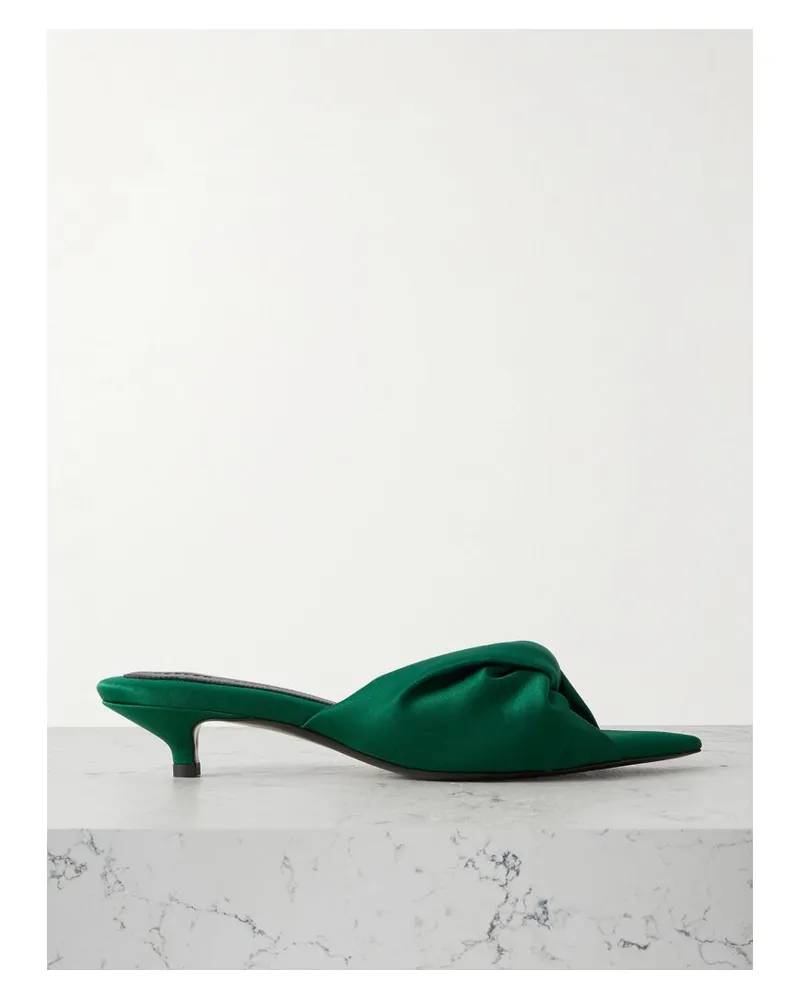 Carven Mules Aus Satin Mit Twist-detail - Grün Grün