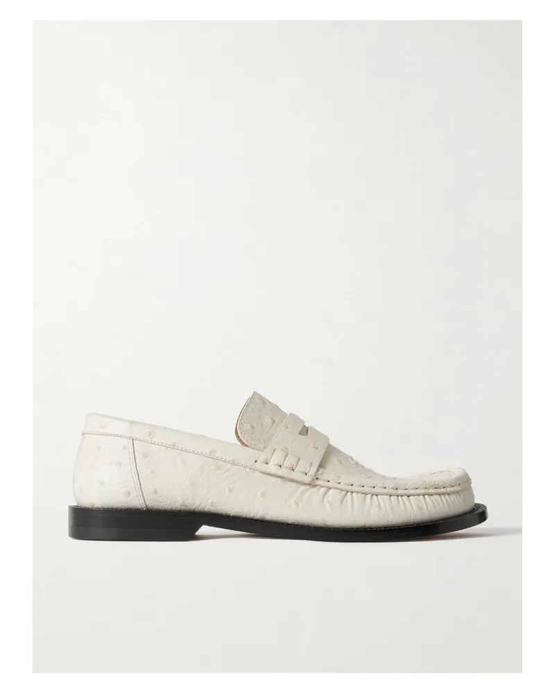 Loewe Campo Loafers Aus Strukturiertem Leder - Ecru Ecru
