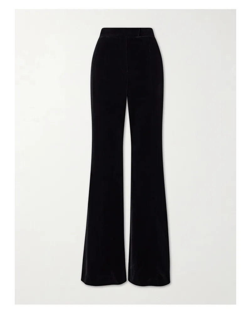 Valentino Garavani Cotton-velvet Flared Pants - Black Black