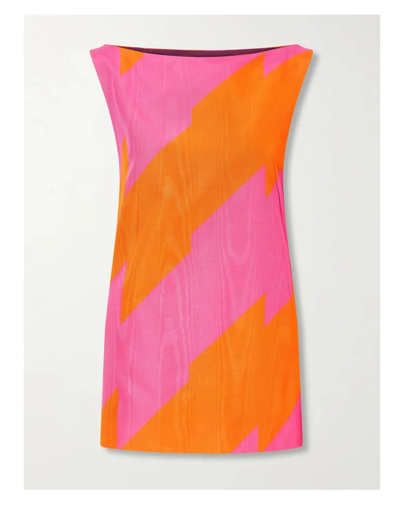 Dries van Noten Striped Cotton-blend Duchesse-satin Mini Dress - Pink Pink